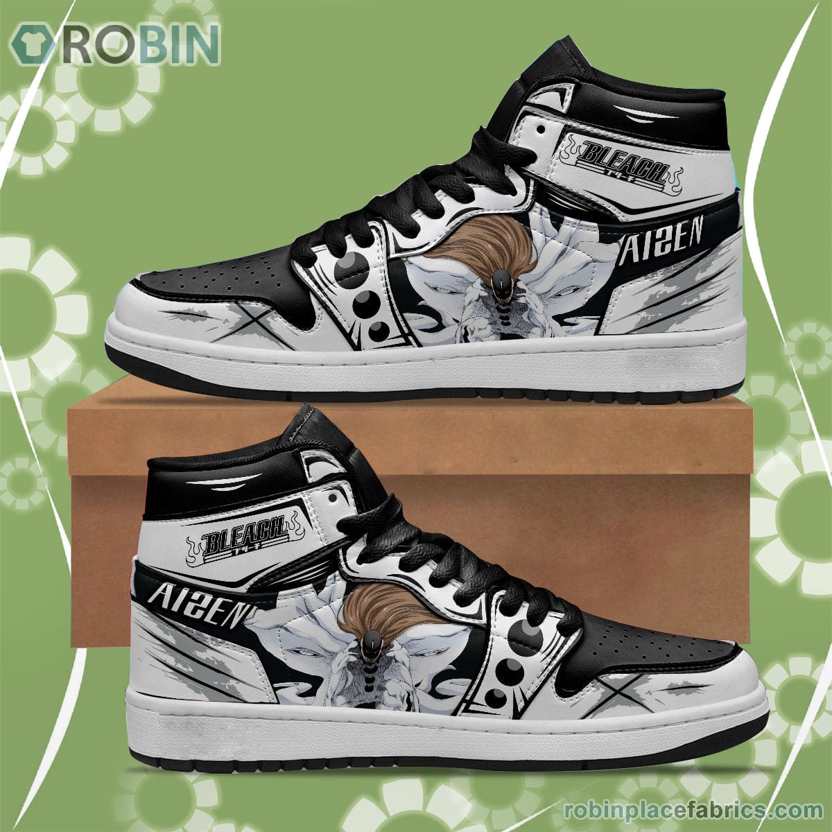 Bleach Aizen Sosuke JD Sneakers Custom Anime Shoes - RobinPlaceFabrics