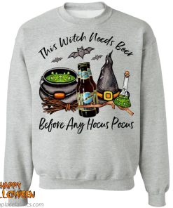 Blue Moon White Ale Bottle This Witch Needs Beer Before Any Hocus Pocus Shirt