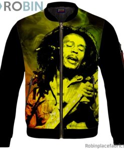 Bob Marley Singing Reggae Stoner Legend Awesome Bomber Jacket