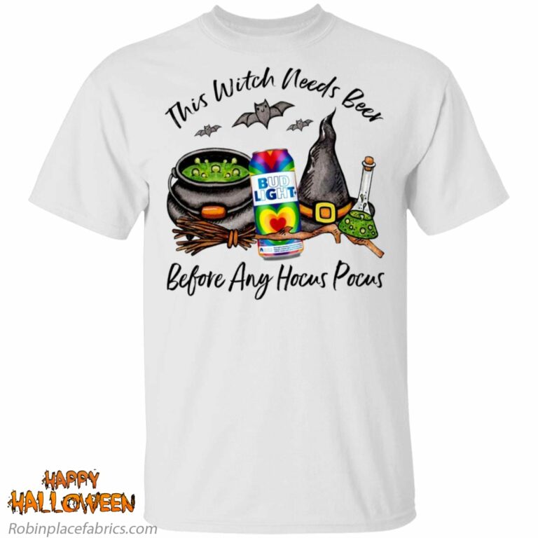 Bud Light Rock Summer Love Ale Can This Witch Needs Beer Before Any Hocus Pocus Shirt