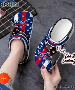 Buffalo Bills Crocs – Personalized B.Bills Team American Flag Line Clog Shoes