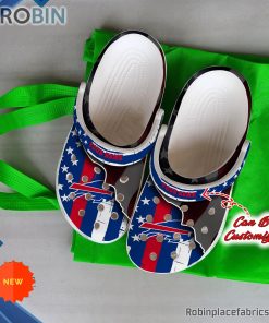 Buffalo Bills Crocs – Personalized B.Bills Team American Flag Line Clog Shoes