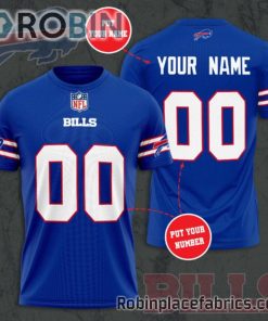Buffalo Bills Custom Shirt – Personalized Name & Number Football 3D All Over Print T – Shirt