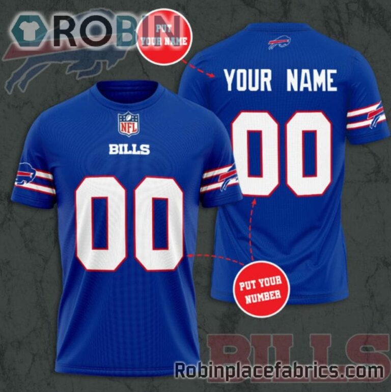 Buffalo Bills Custom Shirt – Personalized Name & Number Football 3D All Over Print T – Shirt
