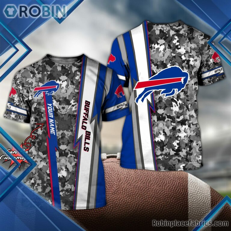 Buffalo Bills Shirts – Personalized B.Bills Football Team Camo 3D All Over Print T-Shirt
