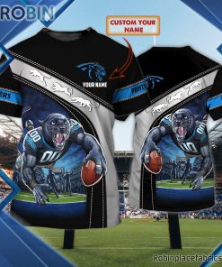 Carolina Panthers Custom Shirt – Custom Name Touchdown 3D T Shirt