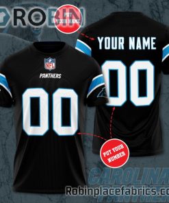 Carolina Panthers Custom Shirt – Personalized Name & Number Football 3D All Over Print T – Shirt