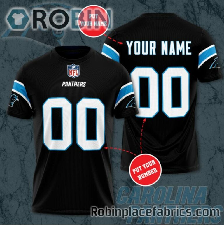 Carolina Panthers Custom Shirt – Personalized Name & Number Football 3D All Over Print T – Shirt