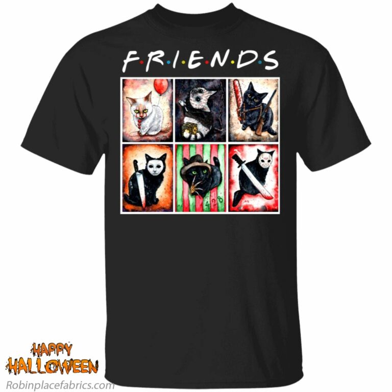 Cat Horror Friends Halloween Shirt
