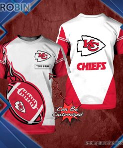 Chiefs Shirt – Personalized KC Chiefs Rugby Fire Football 3D All Over Print T-Shirt