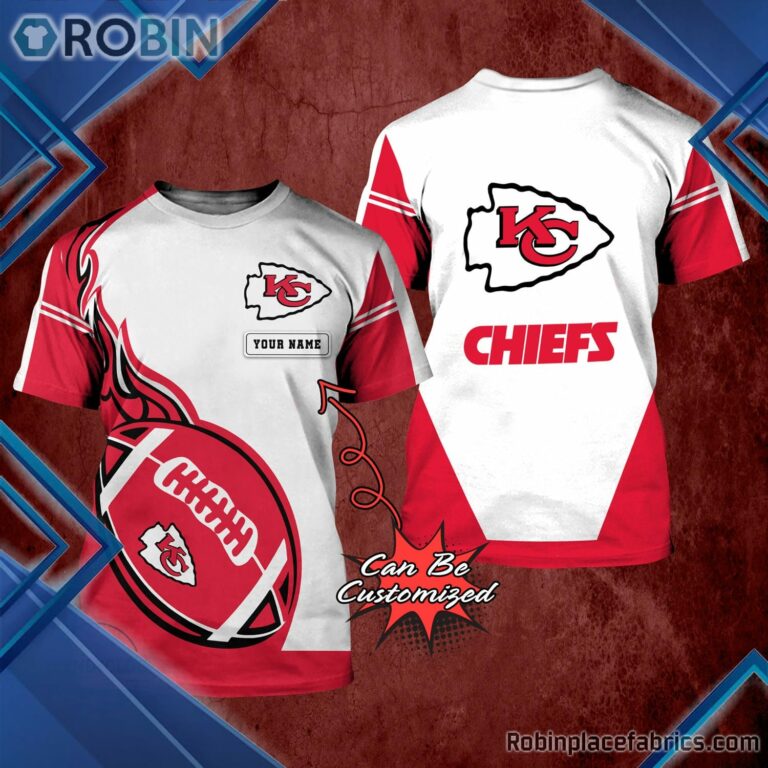 Chiefs Shirt – Personalized KC Chiefs Rugby Fire Football 3D All Over Print T-Shirt