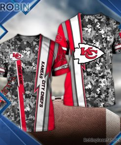 Chiefs Shirts – Personalized KC Chiefs Football Team Camo 3D All Over Print T-Shirt