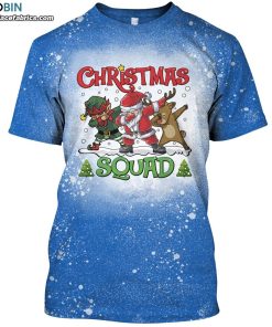 christmas squad cute santa elf reindeer bleached t shirt 1 JZQCK