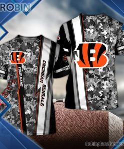 Cincinnati Bengals Shirts – Personalized C.Bengals Football Team Camo 3D All Over Print T-Shirt
