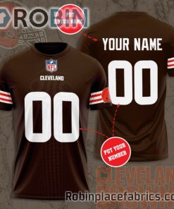 Cleveland Browns Custom Shirt – Personalized Name & Number Football 3D All Over Print T – Shirt