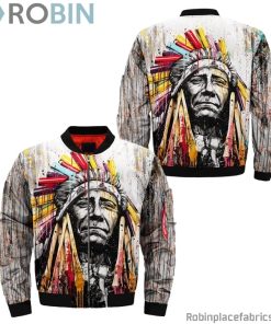 Colourful Native American Chief Bomber Jacket