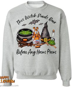 Coors Light Bottle This Witch Needs Beer Before Any Hocus Pocus Shirt
