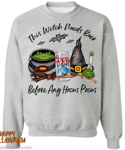 Coors Light Can This Witch Needs Beer Before Any Hocus Pocus Shirt