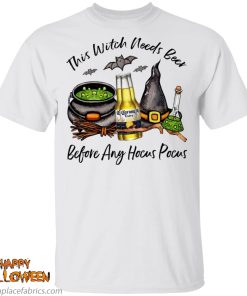 corona bottle this witch needs beer before any hocus pocus t shirt 9UMca