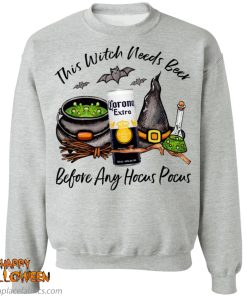 Corona Can This Witch Needs Beer Before Any Hocus Pocus Shirt