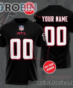 Custom Atlanta Falcons Shirt – Personalized Name & Number Football 3D All Over Print T-Shirt