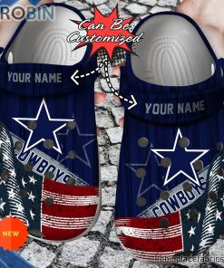 Custom Crocs – US Flag Dallas Cowboys New Crocs Clog Shoes