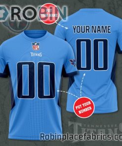 Custom Tennessee Titans Shirt – Personalized Name & Number Football 3D All Over Print T – Shirt