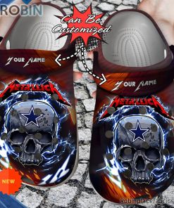 Dallas Cowboys Crocs – Personalized Skull Lightning Metallica Clog Shoes