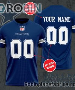 Dallas Cowboys Custom Shirt – Personalized Name & Number Football 3D All Over Print T – Shirt