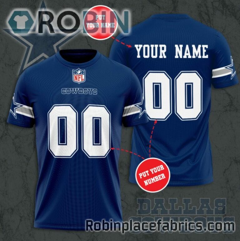 Dallas Cowboys Custom Shirt – Personalized Name & Number Football 3D All Over Print T – Shirt