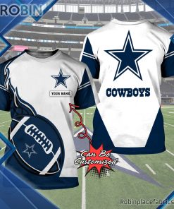Dallas Cowboys Shirt – Personalized D.Cowboys Rugby Fire Football 3D All Over Print T-Shirt