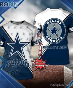 Dallas Cowboys Shirts – Personalized America’s Team Football Pattern 3D All Over Print T-Shirt