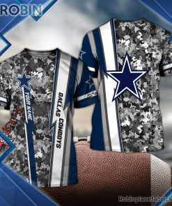 Dallas Cowboys Shirts – Personalized D.Cowboys Football Team Camo 3D All Over Print T-Shirt