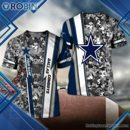 Dallas Cowboys Shirts Personalized D.Cowboys Football Team Camo 3D
