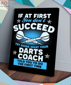 Darts Coach Succeed Matte Wall Art (Canvas And Poster)