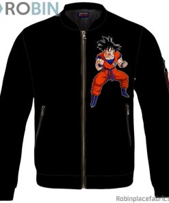 Dbz Goku Spirit Bomb Ganja Weed All Black Bomber Jacket