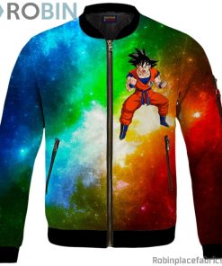 Dbz Goku Spirit Bomb Ganja Weed Colorful Bomber Jacket