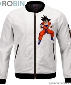 Dbz Goku Spirit Bomb Ganja Weed White Bomber Jacket