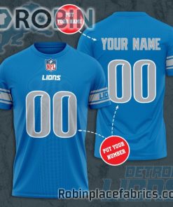 Detroit Lions Custom Shirt – Personalized Name & Number Football 3D All Over Print T – Shirt