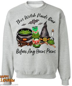 Dos Equis Lager Bottle This Witch Needs Beer Before Any Hocus Pocus Halloween Shirt