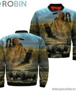 Dusty Plains Native American Bomber Jacket