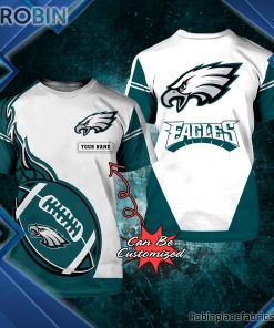 Eagles Shirt – Personalized P.Eagles Rugby Fire Football 3D All Over Print T-Shirt