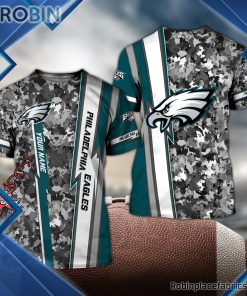 Eagles Shirts – Personalized P.Eagles Football Team Camo 3D All Over Print T-Shirt