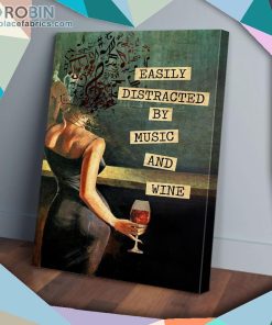 Easily Distracted By Music And Wine Matte Wall Art (Canvas And Poster) Easily Distracted By Music And Wine Matte Wall Art (Canvas And Poster)