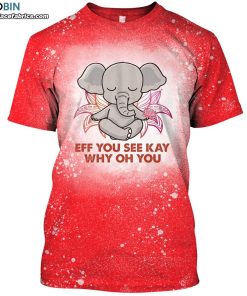 eff you see kay why oh you elephant bleached t shirt funny elephant meditation yoga bleach shirt 1 MlV9f