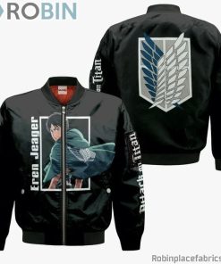 Eren Jeager Attack On Titan Anime Manga Bomber Jacket Shirt