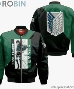 Eren Yeager Attack On Titan Anime Manga Bomber Jacket Shirt
