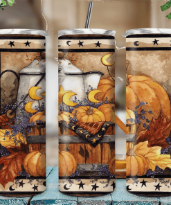 Fall Pumpkin Tumbler Halloween Design Skinny Tumblers