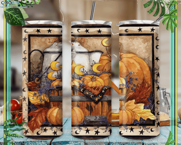 Fall Pumpkin Tumbler Halloween Design Skinny Tumblers