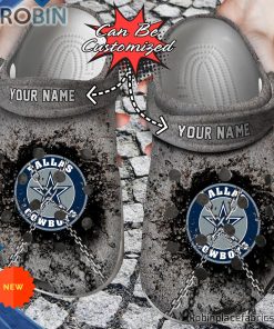 Football Crocs – Dallas Cowboys Personalized Chain Breaking Wall Clog Shoes